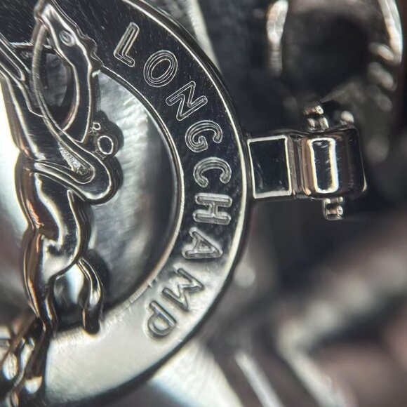 Longchamp Modele Depose Metallic Silver Mini Tote Bag With Top Handles & Zipper - Picture 7 of 12